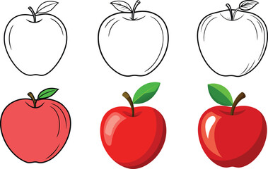Beautiful Apple Drawing in Various Styles From Simple Line Art to Realistic Digital Design.