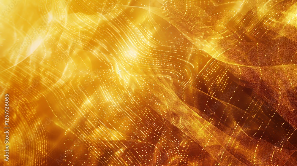Poster golden abstract background with smooth lines.