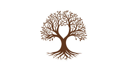 Naklejka premium A tree of life with its roots and branches forming a circle around the brand name