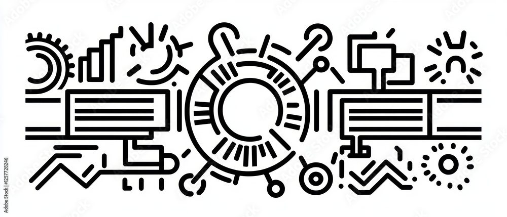 Poster abstract graphic design with geometric shapes and lines for modern digital art