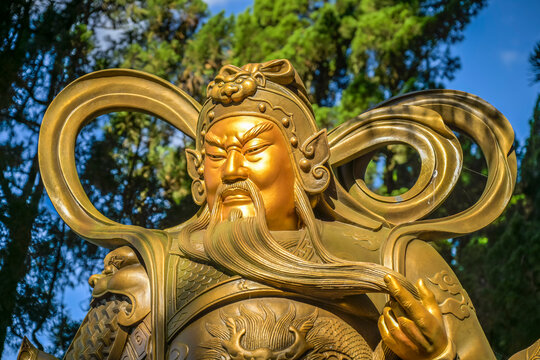 Krieger, W&auml;chterfigur, Xuan Zang Tempel, Ostseite des Sonne-Mond-See, Yuchi Township, Nantou County, Taiwan