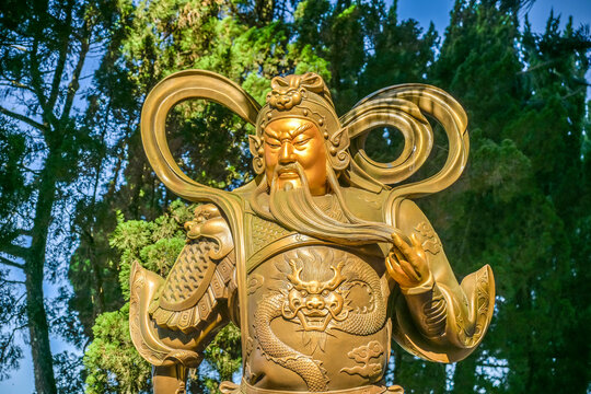 Krieger, W&auml;chterfigur, Xuan Zang Tempel, Ostseite des Sonne-Mond-See, Yuchi Township, Nantou County, Taiwan