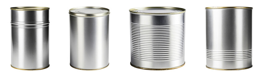 Silver Tin Can PNG set