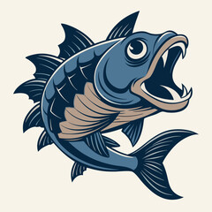 Vintage fishing logo Vector Images