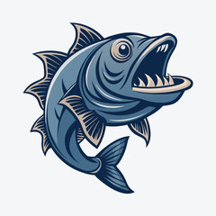 Vintage fishing logo Vector Images