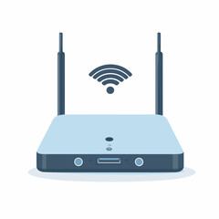 Wireless Wi-fi router modem in isometric clipart style. Vector illustration of wifi network sharing wi fi device isolated on white background 