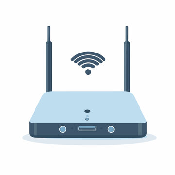blue wifi router with antennas clip art preview
