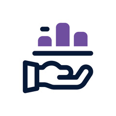 bar graph dual tone icon. vector icon for your website, mobile, presentation, and logo design.