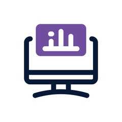 computer dual tone icon. vector icon for your website, mobile, presentation, and logo design.
