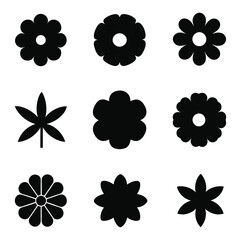 Flowers icon set. Flowers in flat style design. Various flower plant nature collection. Vector illustration.