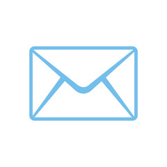 Closed envelope vector icon in linear. Line icon of envelope on white background. 