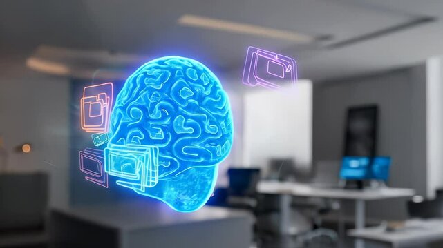 Futuristic Brain Visualization in Office Environment
