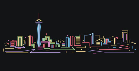 Las Vegas neon light skyline © mauromod