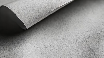 Gray textured paper sheet with folded corner