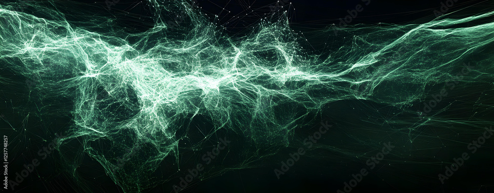Poster abstract green energy network digital data flow visualization