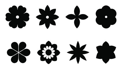 Flowers icon set. Flowers in flat style design. Various flower plant nature collection. Vector illustration.