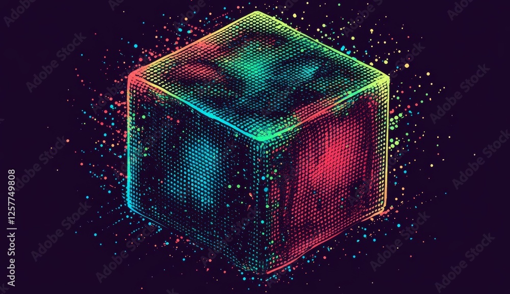 Poster illustrated in 3d formbroad data idea and its movement