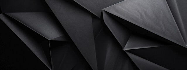 Obraz premium Sophisticated black background with minimalistic design. Featuring white space in the center for text. Refined dark wallpaper ideal for design and banners. Simple geometric modern wallpaper.