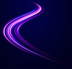 Colored shiny sparks of spiral wave. Curved bright speed line swirls. Shiny wavy path. Rotating dynamic neon circle. Magic golden swirl with highlights. Glowing swirl bokeh effect. vector png
