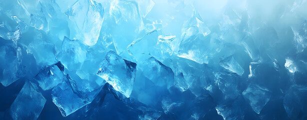 Stunning Closeup of Sparkling Blue Ice Crystals Glistening Under Light