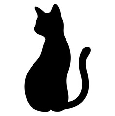 black cat silhouette vector, Simple silhouette Design vector icon with white background. Pet Animal vector