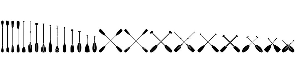 Paddle icon vector set. Oar illustration sign collection. Rowing symbol or logo.