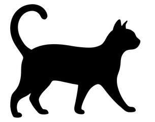 black cat silhouette vector, Simple silhouette Design vector icon with white background. Pet Animal vector