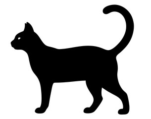 black cat silhouette vector, Simple silhouette Design vector icon with white background. Pet Animal vector