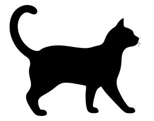 black cat silhouette vector, Simple silhouette Design vector icon with white background. Pet Animal vector