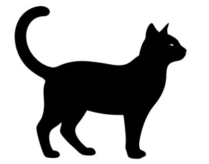 black cat silhouette vector, Simple silhouette Design vector icon with white background. Pet Animal vector