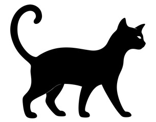 black cat silhouette vector, Simple silhouette Design vector icon with white background. Pet Animal vector