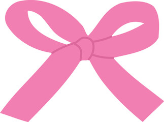 Cute pink ribbon bow icon.
Pastel bowtie flat vector isolated .
Transparent background.