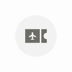 Plane ticket travel pass icon vector sign