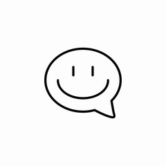 Happy smile chat message icon vector sign