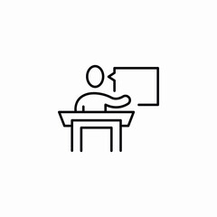 school desk student icon vector sign