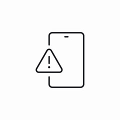 Phone alert warning message icon vector sign