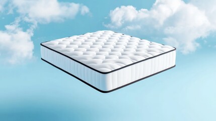 Stylish Mattress With Elegant Design On Cloudy Sky