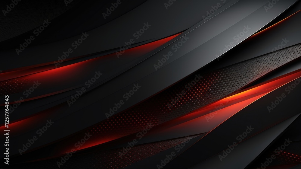 Poster dark abstract background with smooth waves and subtle red accents for modern design projects and dig