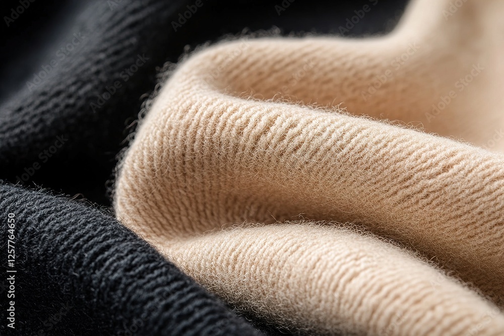 Poster a sophisticated beige wool surface seamlessly transitions into deep black, creating an elegant gradi