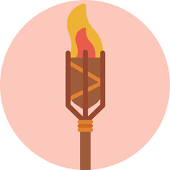 A traditional flame-bearing torch, symbolizing Hawaiian culture and ceremonies.