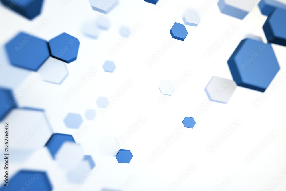 Aufkleber an elegant stock photo with a blue background and hexagonal patterns, fitting well for themes in med