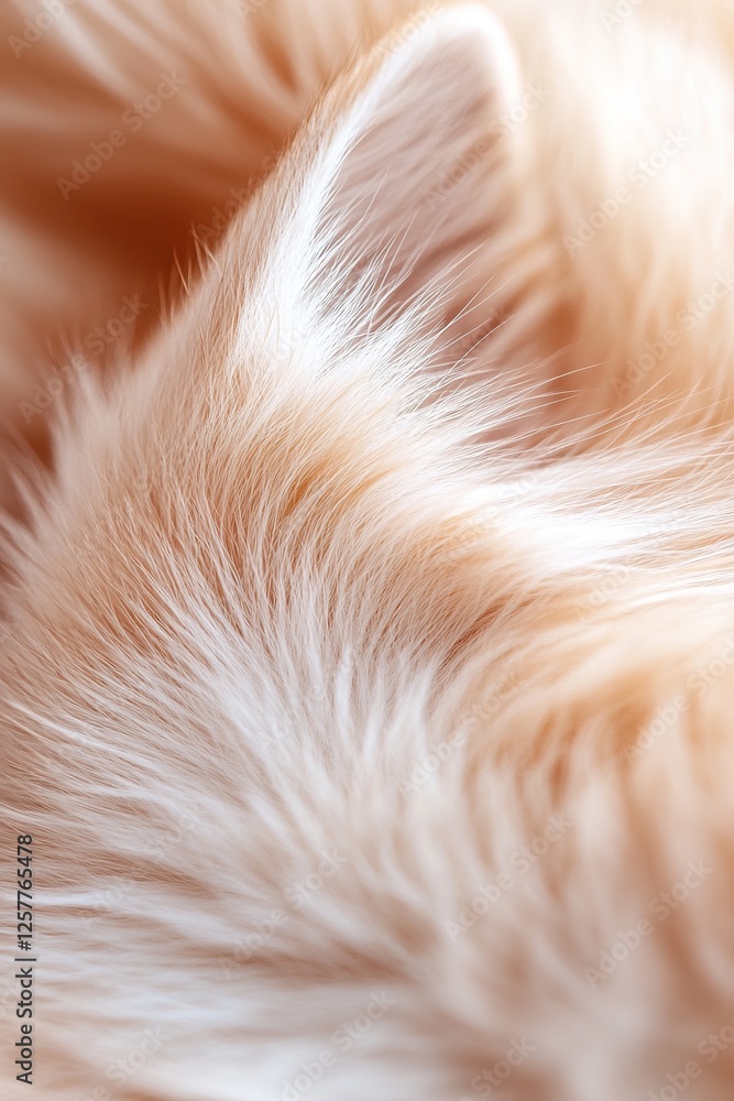 Poster this artwork features a softly blurred fur texture highlighted by a diffused warm glow, offering an 