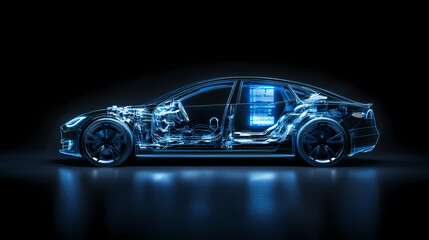 Fototapeta premium Future technology sports car design