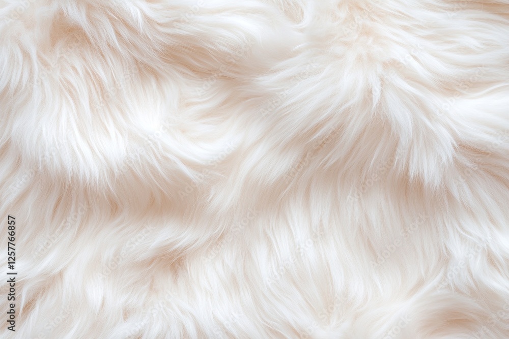 Aufkleber the surface showcases a soft blend of white and beige fur that flows gently, enhanced by soft highli