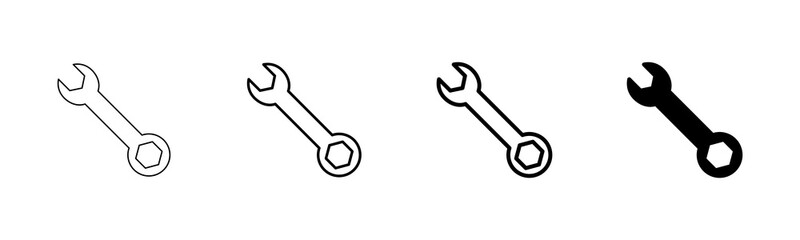wrench icon vector isolated on white background. Wrench vector icon. Spanner symbol