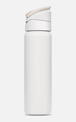 Tumbler bottle realistic mockup white color on white background for decoration