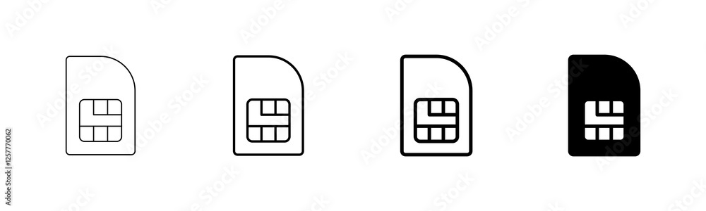 Poster sim card icon vector isolated on white background. mobile sim icon. mobile cellular phone sim card c