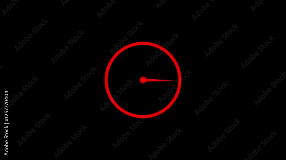 Poster abstract new analog clock icon animation.stopwatch flat style clock icon animation. on the black and