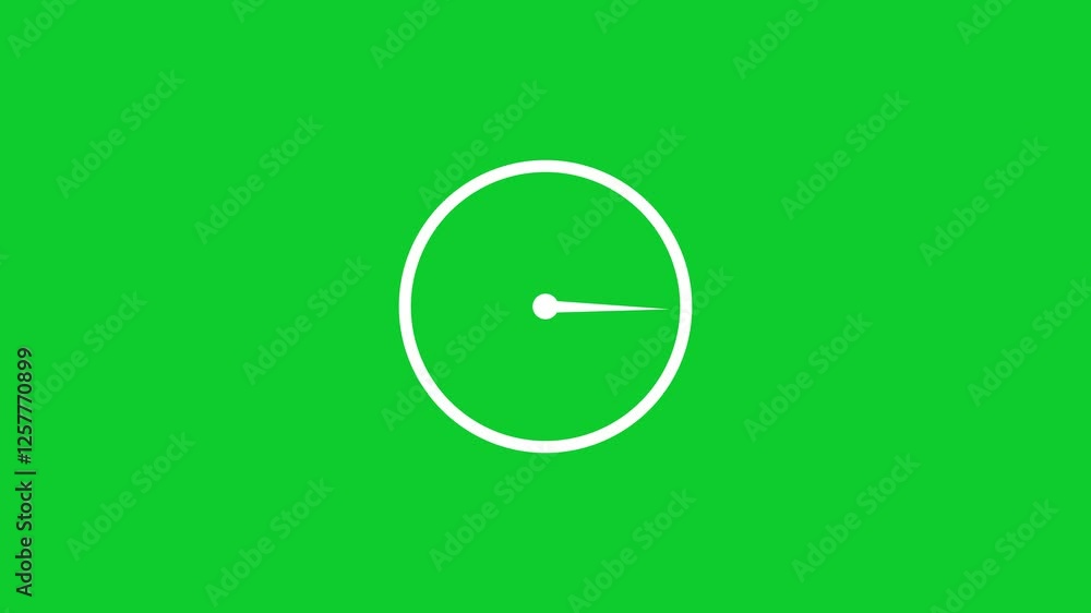Poster abstract new analog clock icon animation.stopwatch flat style clock icon animation. on the black and