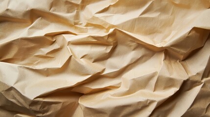 Obraz premium Crinkled sheet of light brown paper texture